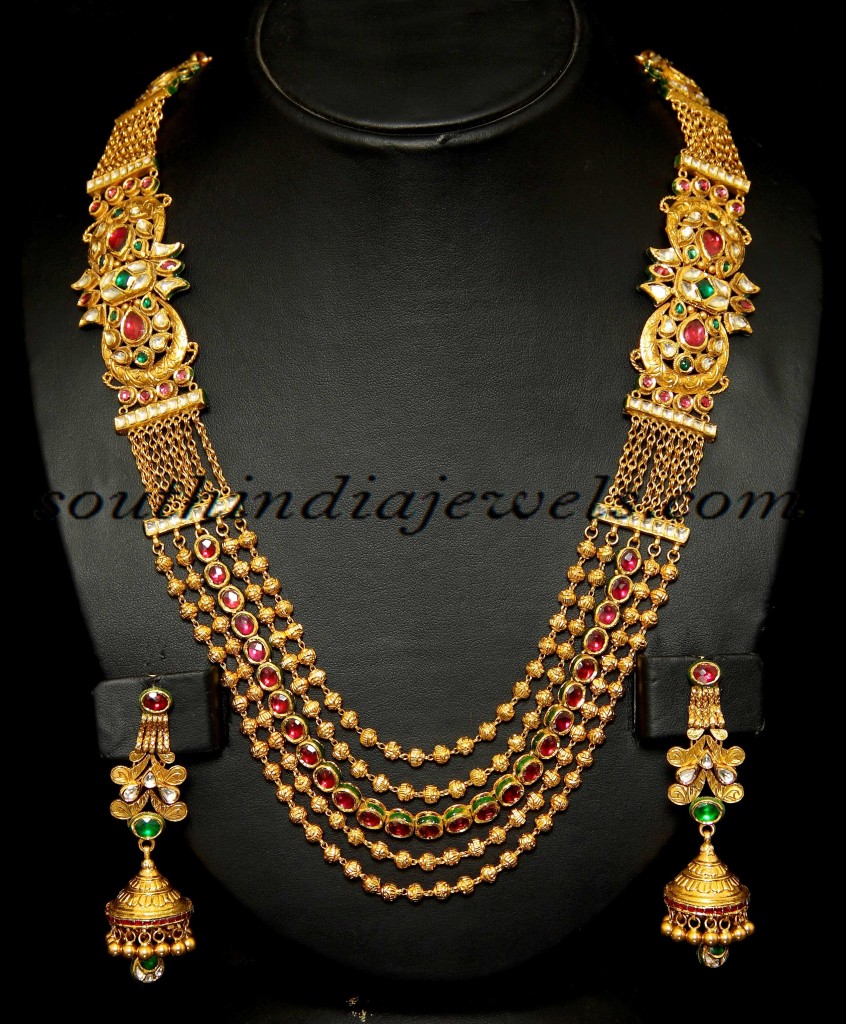 Indian antique gold jewellery haram set
