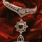 Diamond emerald choker necklace from Tanishq