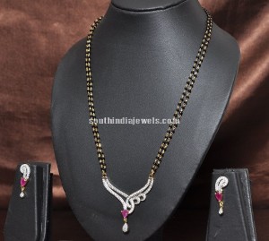 Imitation Black Beaded Necklace Design - South India Jewels