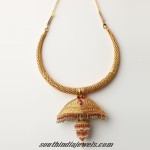 Gold Antique Jhumka Necklace