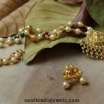 Temple Lakshmi Pendant with a Pearl Chain