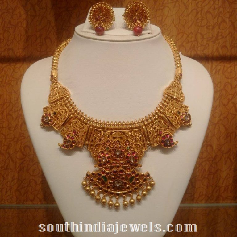 Traditional Mango Mala Necklace with jhumkas