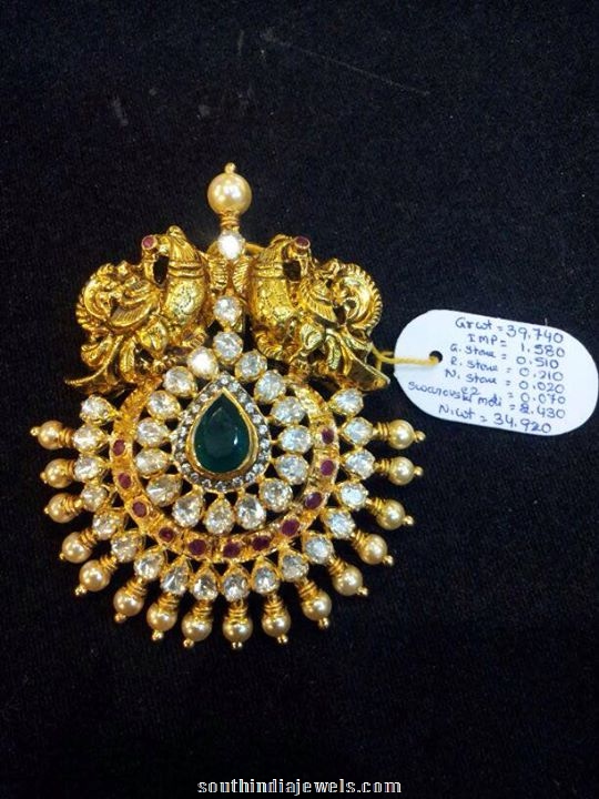 Gold Peacock pendant