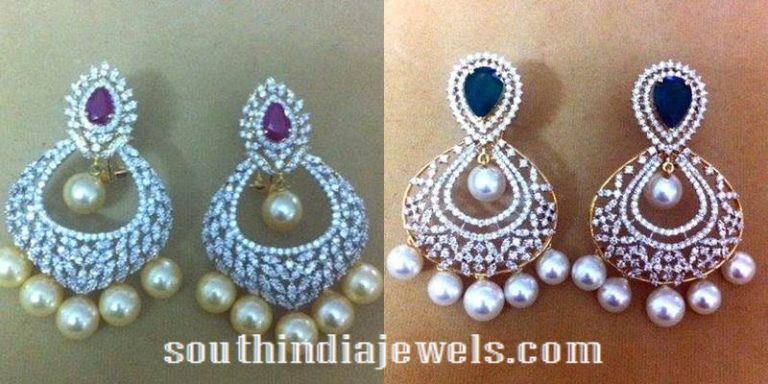 Gold Diamond Chandbali earrings designs