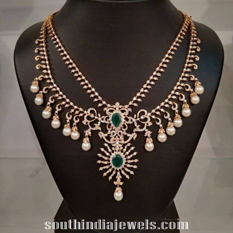 south indian bridal diamond jewellery necklace sets models