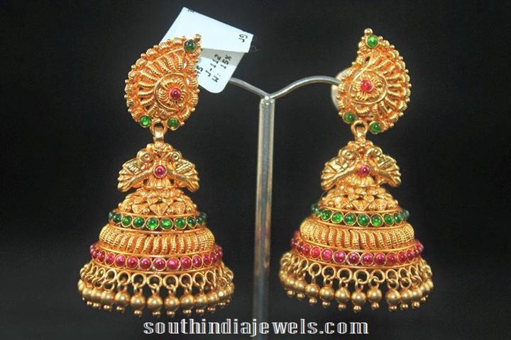 22K Gold Antique Jhumka from Suraj Bhan Jewellery