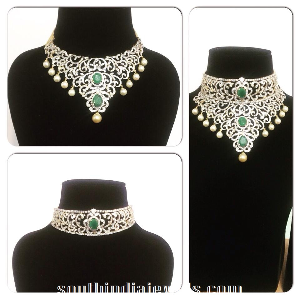 Stylish bridal diamond choker necklac models