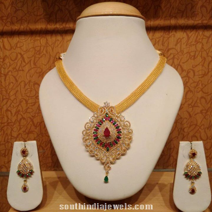 Latest Model CZ Necklace with earrings