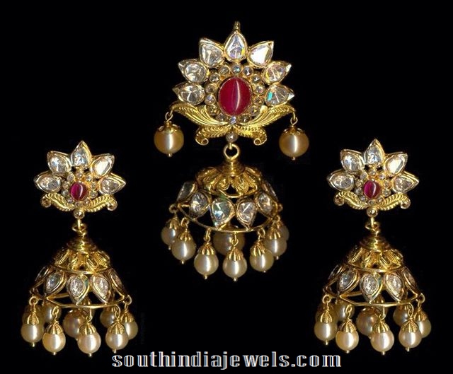 Pachi Jhumka pendant with earrings