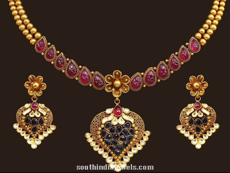 22K gold necklace set design from VBJ