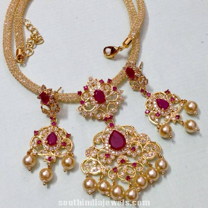 Imitation Ruby Necklace with earrings