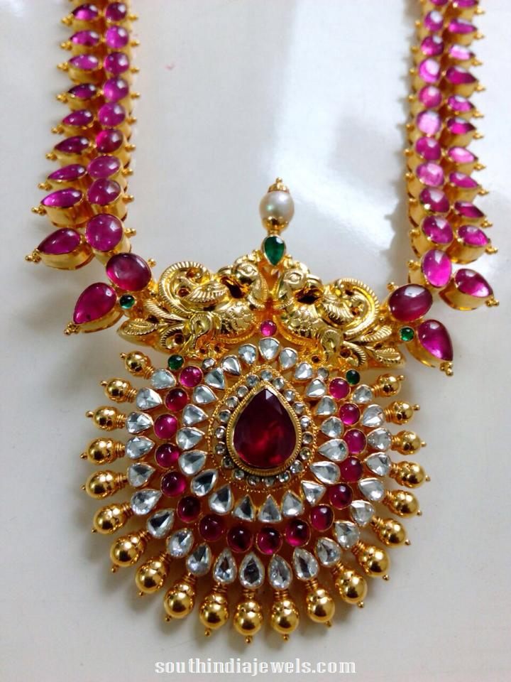 Burma Ruby rose cut diamond haram from rkr jewels