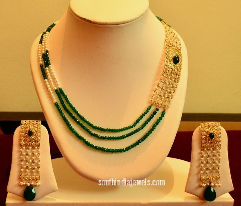 14K Gold Mutilayer designer beaded necklace