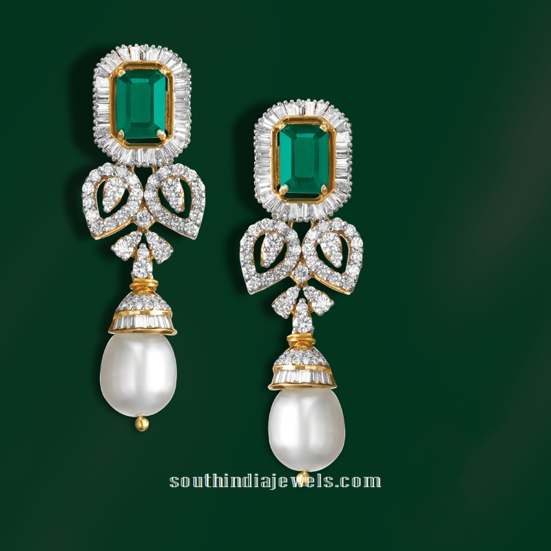 Diamond Emerald Earrings from GRT Jewellers