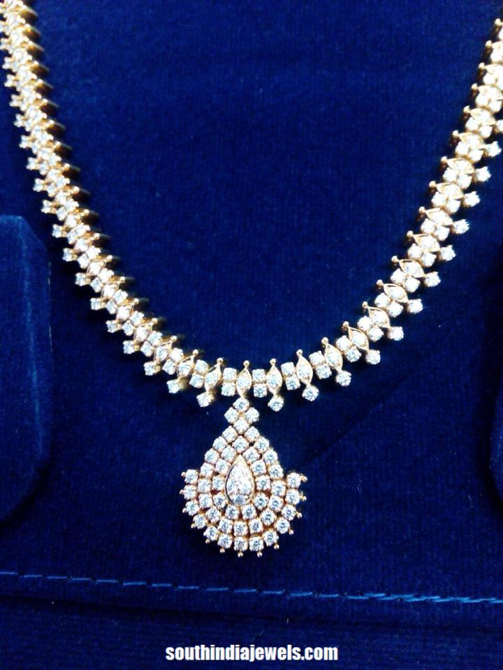 gold white stone necklace design