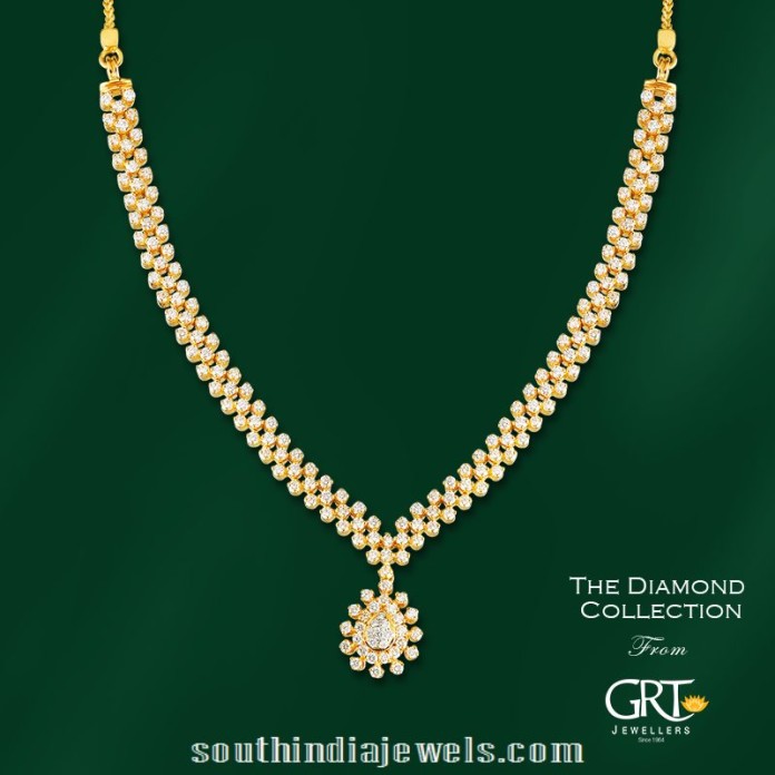 Simple Stylish Diamond Necklace - South India Jewels