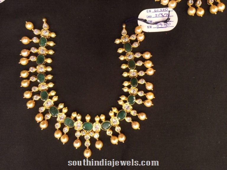 Gold Emerald Pearl Neclace from Premraj