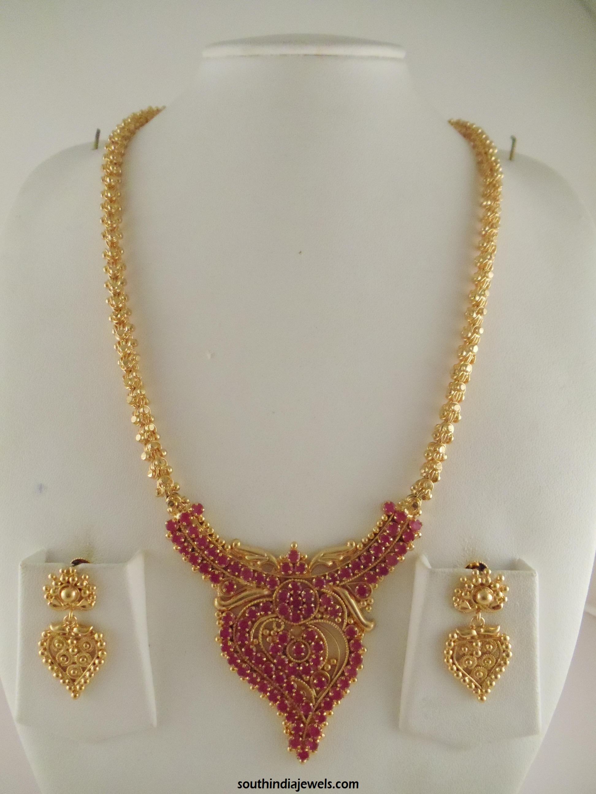 One Gram Gold Ruby Long Necklace Design South India Jewels,Kitchenaid Artisan Design Ksm155gb