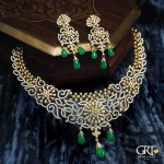 Grand Diamond Necklace with Emerald Beads