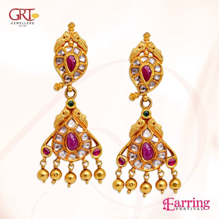 Gold Ruby Earrings from GRT