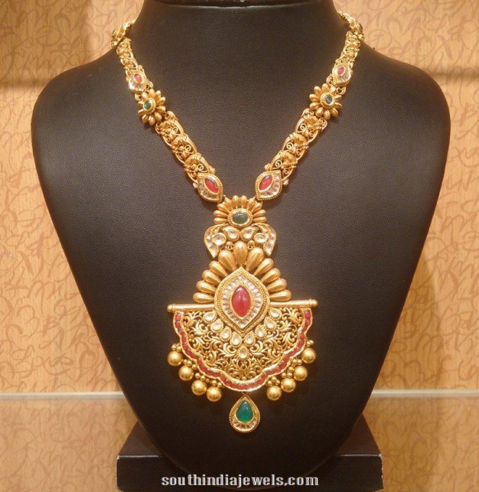 Antique Haram Designs In Gold With Weight Antique Gold Haram Model - South India Jewels