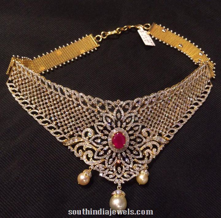 Grand Diamond Choker Necklace for Indian weddings
