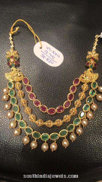 22k gold ruby emerald necklace from PSJ