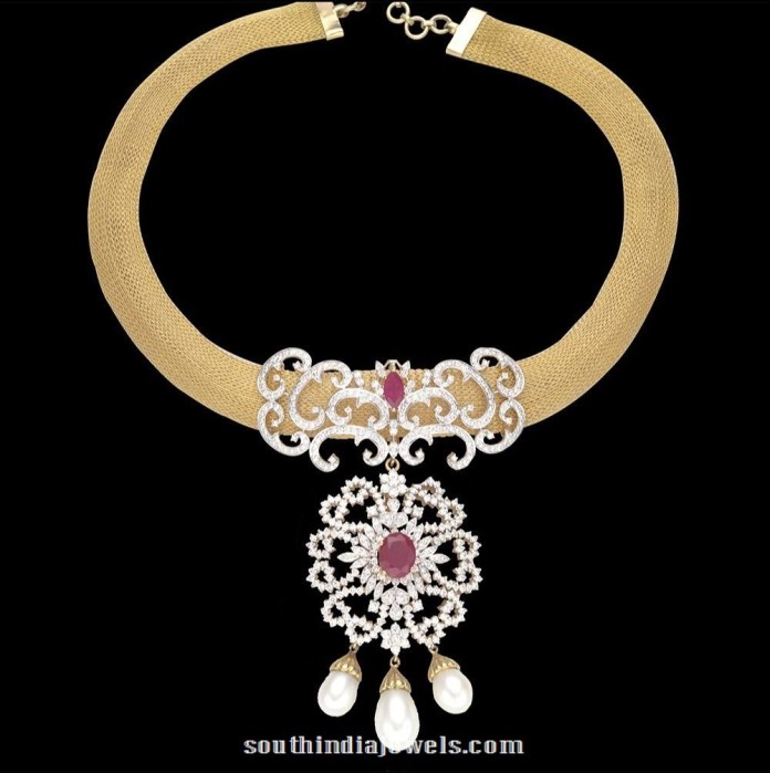 Diamond Attigai Necklace - South India Jewels