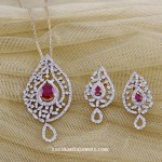 Diamond Pendant and Earrings from Manubhai
