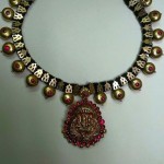 Gold Black Thread Temple Necklace