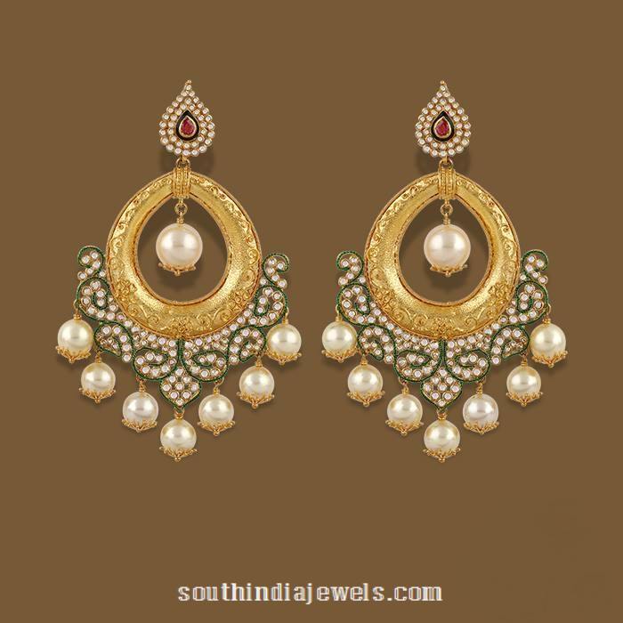 Gold Chandbali Earrings from TBZ