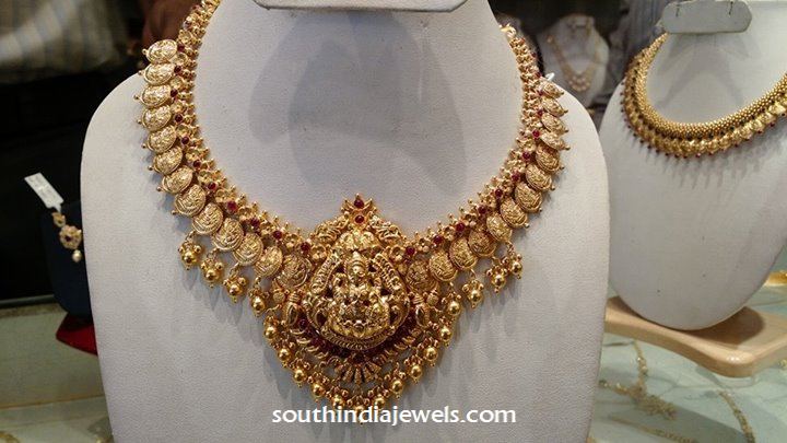 Latest gold temple Jewellery Necklace