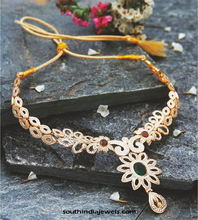 Gold Designer Necklace from Manubhai Jewellers