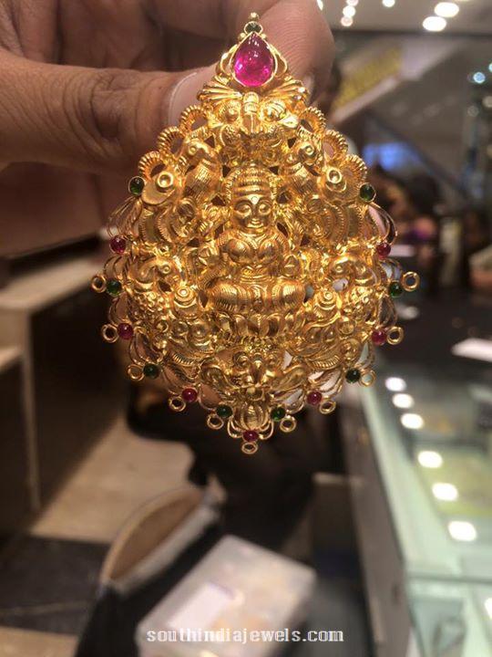 Gold Lakshmi Pendant with weight 17 grams