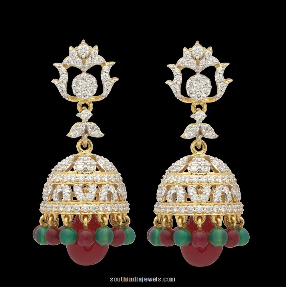 Diamond Jhumka earrings from Kothari Jewellery