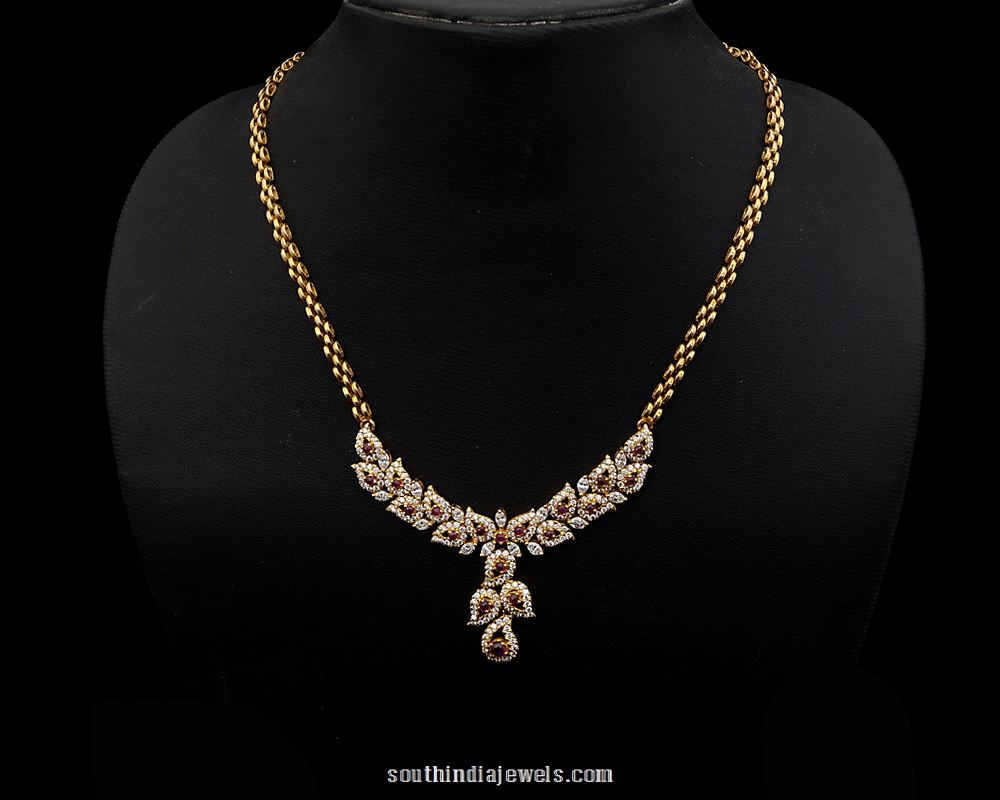 Diamond Necklace design from Nathella Jewellery