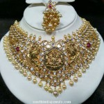 Gold Antique Lakshmi Choker Necklace