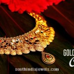 Gold Floral Necklace Design from Kalyan Jewellers