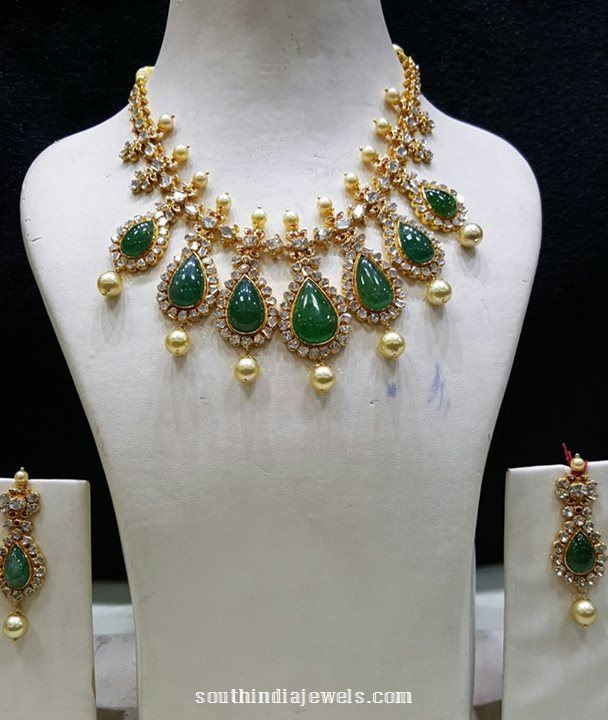 Gold Emerald Necklace from SBJ