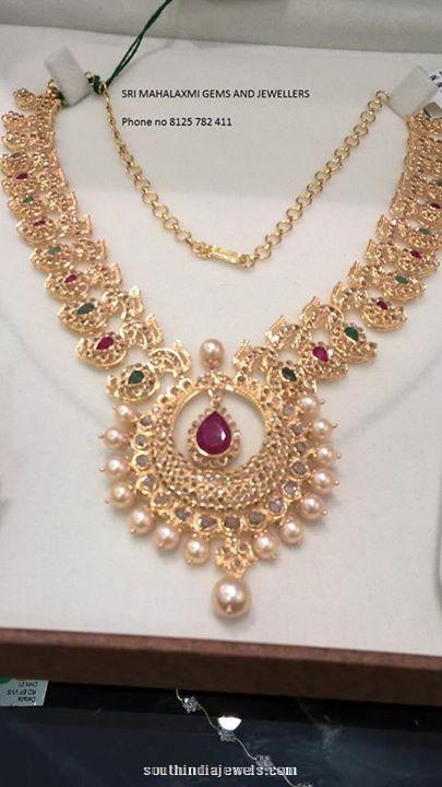 Gold Stone Necklace from Sri Mahalaxmi gems and jewels
