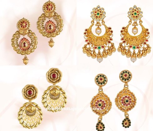 Gold Earrings Design from GRT ~ South India Jewels