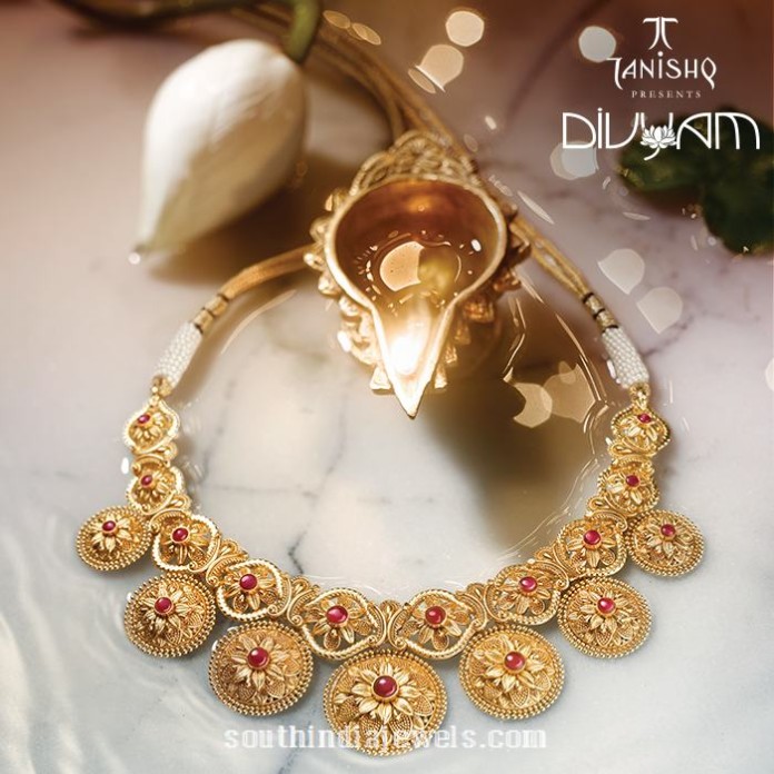 Gold Necklace Design from Tanishq Divyam Collection - South India Jewels