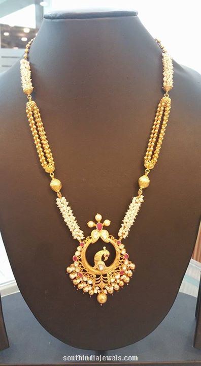 Gold Pachi Long Necklace from Bhavani Jewellers