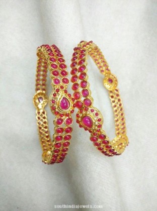 Imitation Ruby Bangle Design - South India Jewels