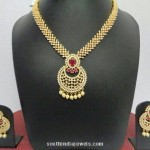 Gold Plated Stone Necklace Design