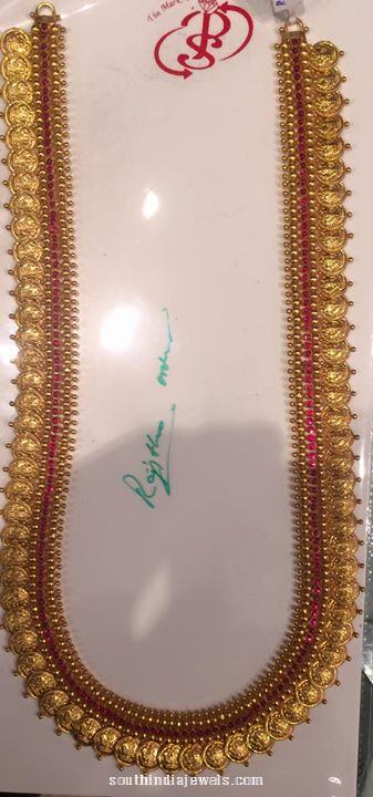 22 Carat Long Kasumalai Haram ~ South India Jewels