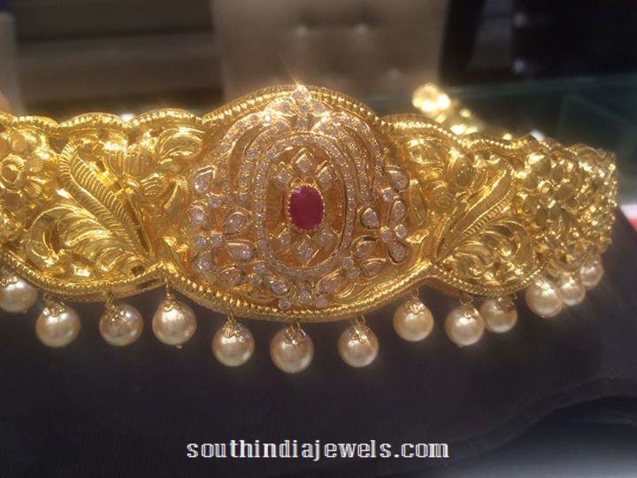 220 Grams Gold Vadanam with Pearls
