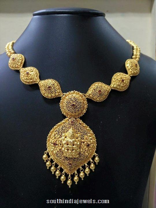 22k gold simple necklace design