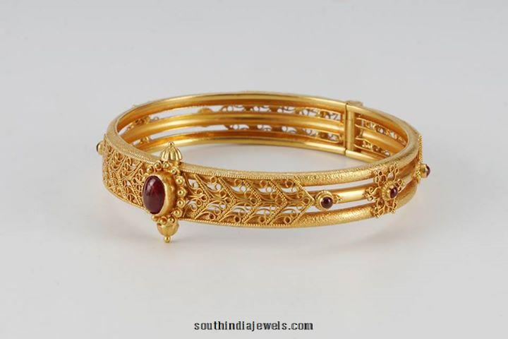 22k gold bangle with ruby