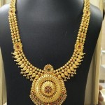 Gold Long Haram with Floral Pendant